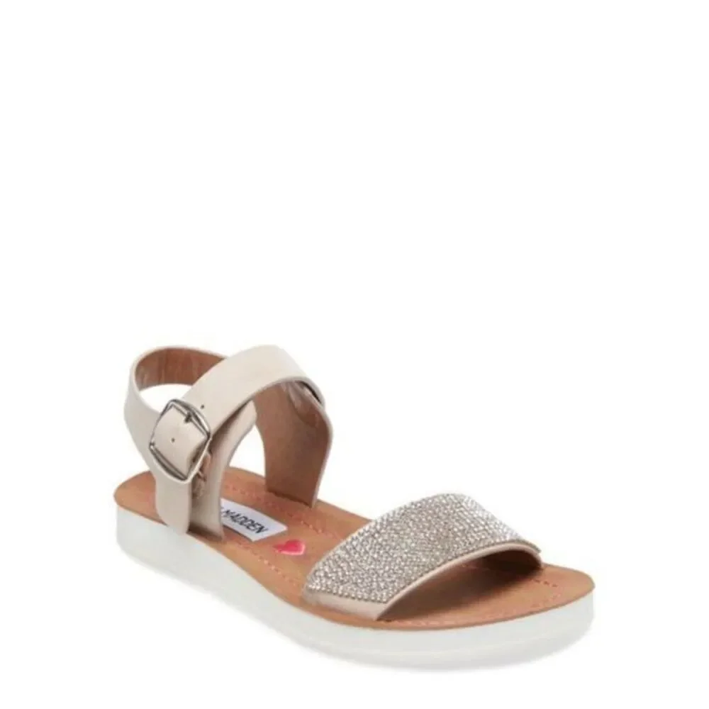 Steve Madden JPROBLER Girls Flat Sandal Sparkly Rhinestone Embellishment Size 2M